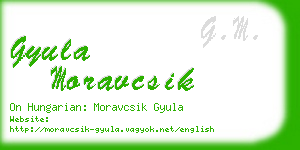 gyula moravcsik business card